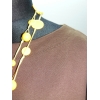 Bawełniana GRUBA BLUZA z haftem na dekolcie - brązowa